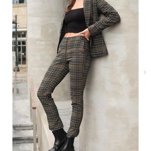 NWT Francesca’s Forest Green Checker Print Pants